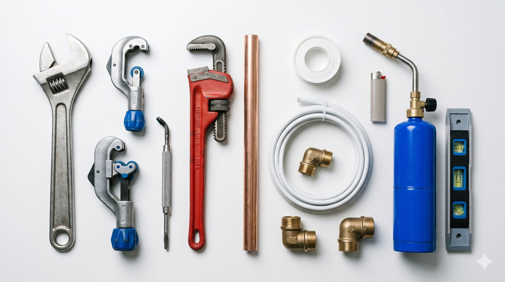 Outils professionnels du plombier