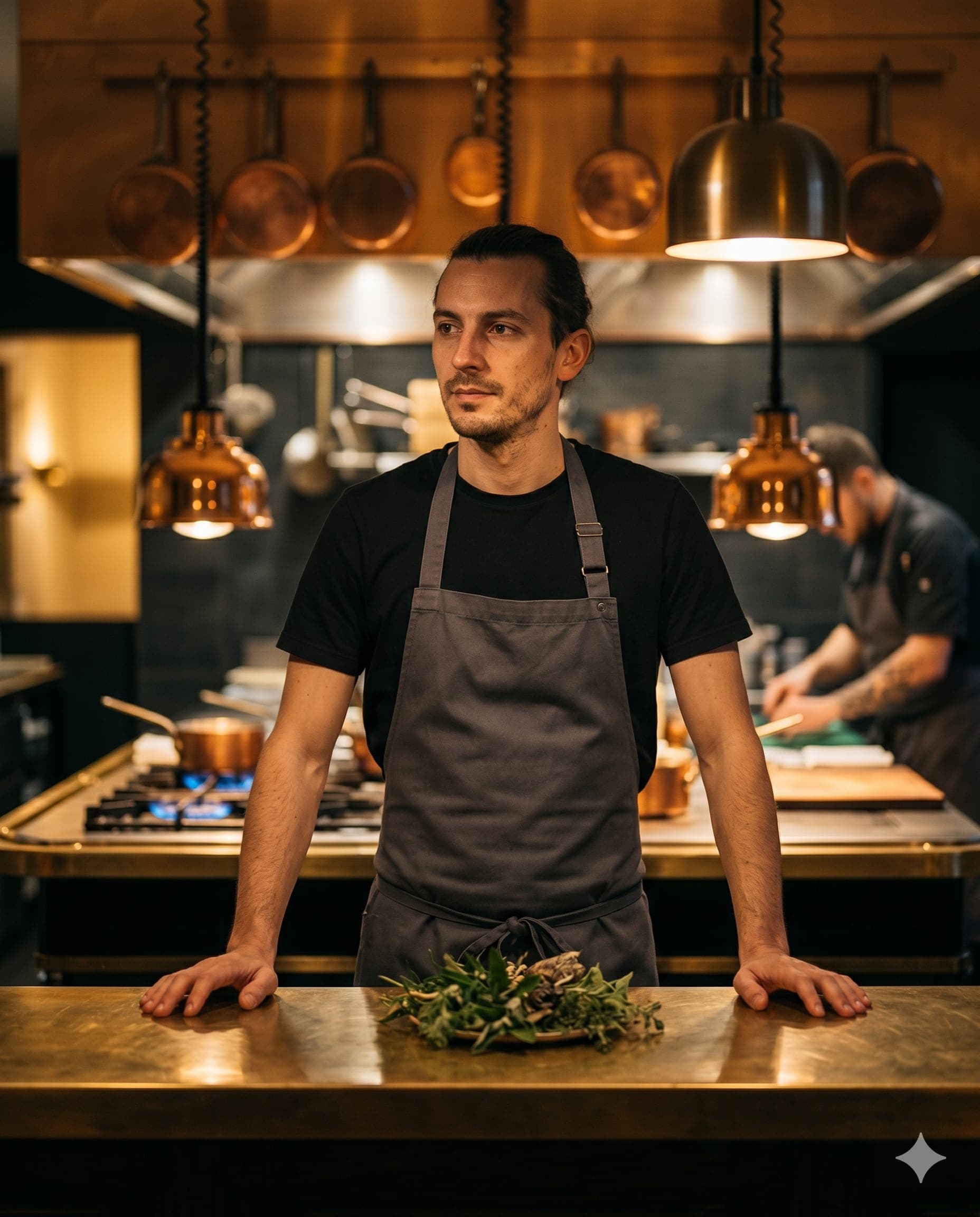Le chef Julien Lefèvre en cuisine